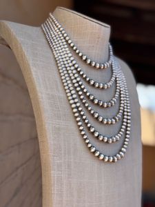 สร้อยคอประดับมุกเงินแท้ทำมือ ขนาด 3-8 มม. เครื่องประดับหรูหรา ของขวัญสำหรับเธอ - Product Image 4