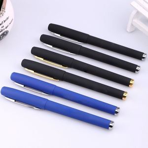 Blue Black Gel <b>Pens</b> With Metal Accent, Custom Logo Printing Support, for Office and School Use - Product Image 1