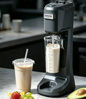 Machine à milkshake en acier inoxydable Baiwin, mélangeur de boissons commercial, mixeur électrique pour cantine, restaurant, snack-bar