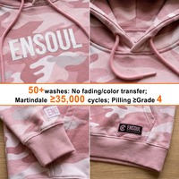 Maßgefertigter Gewaschener Siebdruck Logo 420GSM Schwergewichtiger French Terry Hoodie Übergroßer Camouflage Allover-Print Pullover Hoodie für Herren