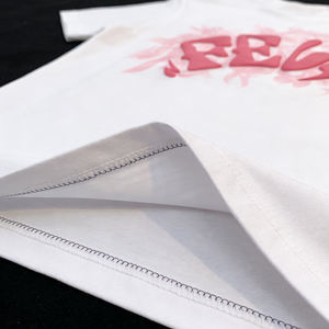 T-shirt unisexe ample et oversize pour femme en coton épais avec impression 3D en relief, motif personnalisé, tee-shirt uni, streetwear, épaules tombantes - Product Image 4