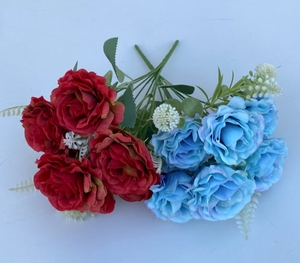 Décoration de la maison fête église événement mariage fête Banquet table de mariage saint valentin cadeau 7 têtes artificielle romaine <span class=keywords><strong>Rose</strong></span> fleur - Product Image 3