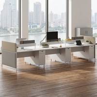 Poste de travail de bureau individuel moderne en bois avec cloison de séparation pour employé, ensemble de mobilier de bureau blanc, vente en gros