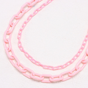 โซ่คาดเอวอะคริลิคสีชมพูสองชั้นพร้อมกุญแจล็อค สไตล์ฮิปฮอป สำหรับใส่ในชีวิตประจำวัน - Product Image 4