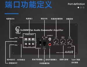 Modificación de audio ultrafina para coche DSP sintonización de ordenador de nivel alto y <span class=keywords><strong>bajo</strong></span> AAU2 200W coche Clase <span class=keywords><strong>D</strong></span> amplificador de alta potencia - Product Image 2