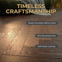Parquet contrecollé en chêne russe style noyer noir, qualité A+, 14 mm, brossé, finition UV mate, Piso De Madera