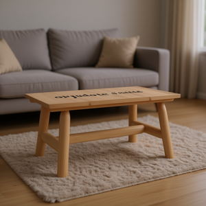 Solid Spruce Wood Coffee <b>Table</b> Natural Tone Durable Rustic Modern Living Room Furniture - Product Image 2