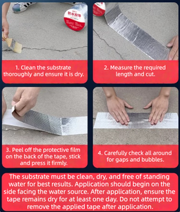 Ruban d'étanchéité butyle auto-<span class=keywords><strong>adhésif</strong></span> premium avec feuille d'aluminium pour la réparation des fuites <span class=keywords><strong>de</strong></span> toiture, des gouttières et des joints <span class=keywords><strong>de</strong></span> fenêtres - Product Image 4