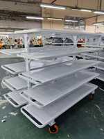 Carro de Almacenamiento de Rollos de Tela Industrial Móvil y Resistente para Fábrica de Ropa