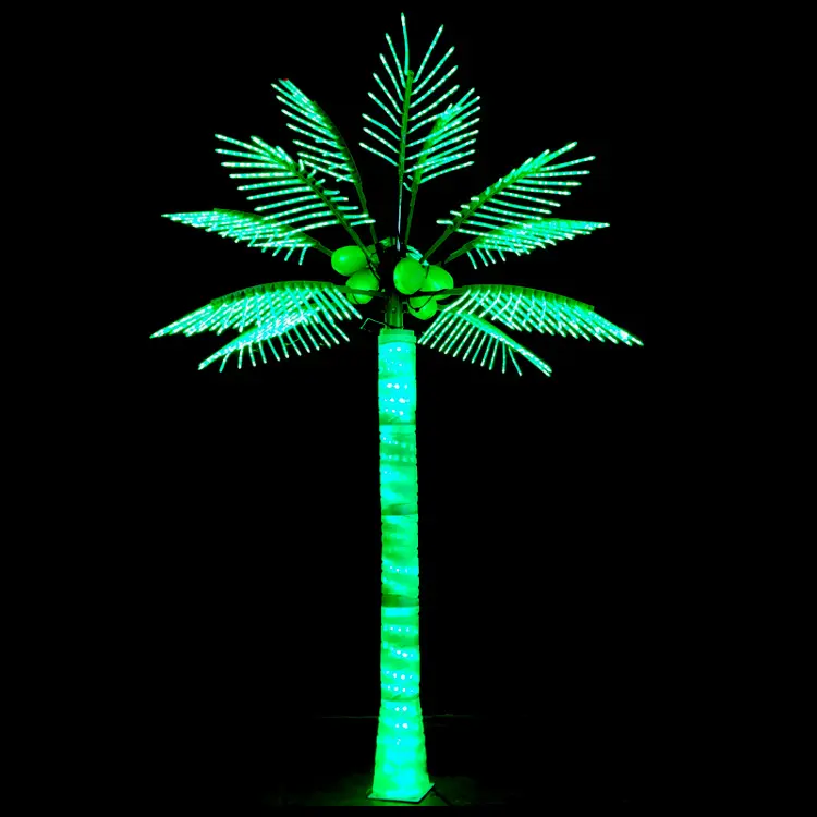 Arbre de décoration de jardin personnalisé 3M 4M 5M 24V 110V 220V palmier artificiel LED pour l'extérieur