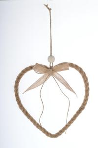 Décor à la maison Usine en gros Tenture Murale Bois Flotté Décoration coeur avec corde de chanvre - Product Image 2