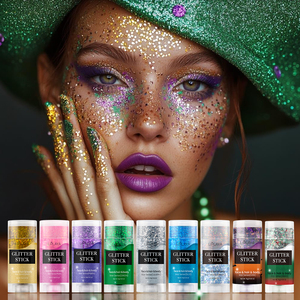 แท่งกลิตเตอร์สำหรับแต่งหน้าทำสีผมเป็นประกายสีเงินสีม่วงส้มกันน้ำ - Product Image 6