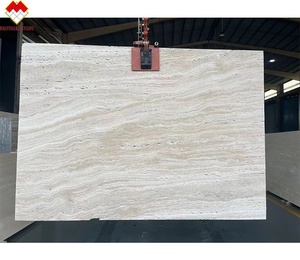 Losas de travertino superblancas, mármol crema clásico, beige claro, piedra pulida, revestimiento de paredes y azulejos de suelo, diseño moderno - Product Image 2