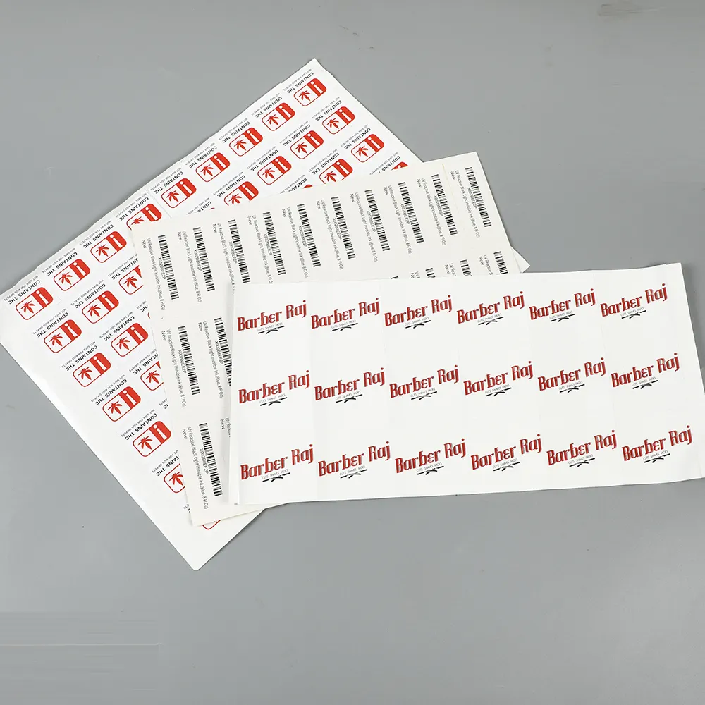 Goedkope Hoge Kwaliteit Barcode Zelfklevende Sticker Label Custom Logo Sheet