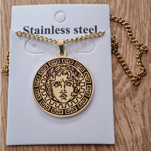 Collar con Colgante de Acero Inoxidable con Talismán Cortado con Láser, Amuleto de <span class=keywords><strong>Apolo</strong></span>, <span class=keywords><strong>Dios</strong></span> Solar Pagano de la Antigua Grecia - Product Image 6