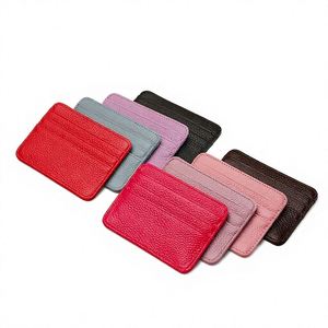 Wholesale Customizable Genuine Leather Card Holder Business & ID with <b>Cheap</b> Logo Imprint for Credit Card Storage - Product Image 1
