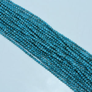 Fabriek Groothandel 3Mm Gefacetteerde Natuurlijke Blauwe <span class=keywords><strong>Turquoise</strong></span> Edelsteen Kralen Voor Diy Sieraden Maken Stenen Kralen Productcategorie - Product Image 3