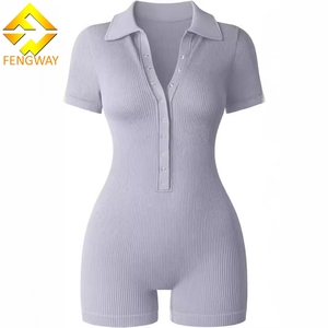 Tute Intere da <span class=keywords><strong>Donna</strong></span> Sexy a Maniche Corte in Maglia a Costine Aderenti Body Sexy Monopezzo Tute Aderenti da <span class=keywords><strong>Donna</strong></span> Eleganti - Product Image 6