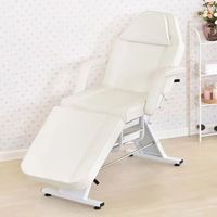 Fauteuil de massage et de beauté luxueux en PU noir et blanc, réglable, pliable, pour tatouage, coiffure, thérapie faciale et extensions de cils, économique