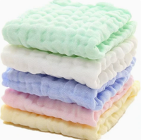 Almohada para Bebé Recién Nacido de Muselina Ecológica Tejida de 6 Capas, Tipo Seersucker, Estilo Caramelo, Toalla de Algodón Puro