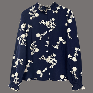 Canali Vintage ricamati <span class=keywords><strong>con</strong></span> bottoni da donna 2026 primavera autunno a balza a maniche lunghe eleganti <span class=keywords><strong>camicetta</strong></span> Casual top - Product Image 5