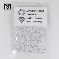 Pierre de zircone cubique synthétique blanche de forme ronde de qualité supérieure, prix de gros, pour collier