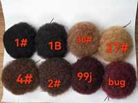 Queue de cheval afro bouclée courte en cheveux humains vierges brésiliens, toutes couleurs, avec cordon de serrage, extensions de chignon afro, vente en gros