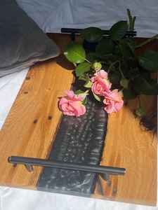 Bandejas de Servir Naturales con Resina de Colores para una Presentación de Alimentos Elegante y Decoración Artística de Cocina - Product Image 4