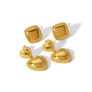 Pendientes Colgantes de Moda, Joyería Fina para Mujer, Pendientes de Acero Inoxidable Chapados en Oro, Bisutería Love - Product Image 3