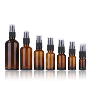 Zhejiang Hangzhou Amber Glass Essential Oil Bottles 100 Ml Spray Bottle Fine Mist Glass Spray Bottle