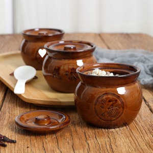 Pots et casseroles en terre cuite rurales pour faire mijoter des soupes ; pots et casseroles en terre cuite commerciaux pour la préparation de soupes ; pots en argile de style ancien - Product Image 3
