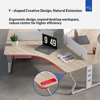BGZ-237X Bureau de personnel multi-postes, table de travail créative, mobilier de bureau moderne et simple pour employés, forme irrégulière