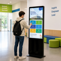 Affichage publicitaire numérique extérieur 4K, 55/65 pouces, sur pied, écran tactile capacitif, indice de protection IP65, animation personnalisée disponible