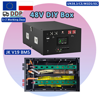 Caja de Batería Apilable de 48V para DIY, Kit Solar DIY, Carcasa Vacía con BMS JK V19 para Almacenamiento de Energía en el Hogar (Stock en la UE)