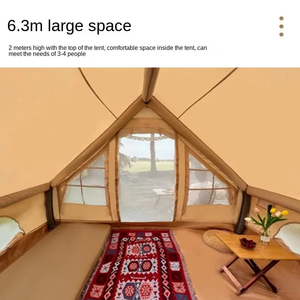 Tenda Gonfiabile Portatile per Campeggio Esterno, <span class=keywords><strong>Set</strong></span> Completo di Attrezzatura, Tenda con Tettoia Rinforzata Impermeabile in Oxford per Pernottamento - Product Image 2