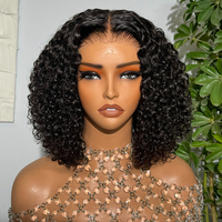 Perruque Lace Frontale 100% Cheveux Humains, Perruques Naturelles Abordables pour Femmes Noires, Cheveux Humains 100% Naturels Noirs Ondulés