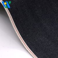 Tela Vaquera Selvedge de 12.5 oz Sin Elasticidad 100% Algodón Tela Vaquera Selvedge Cruda de Alta Calidad Azul Oscuro Tejido Twill Jeanet al por Mayor