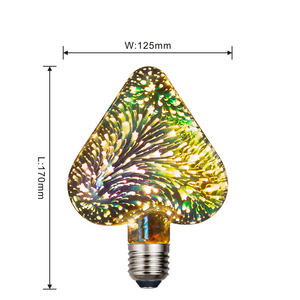 Lampadina LED a Forma di Cuore <span class=keywords><strong>E27</strong></span> <span class=keywords><strong>Vintage</strong></span> a Risparmio Energetico Creativa per Decorazioni Festive con Effetto Fuochi d'Artificio 3D Colorati - Product Image 2