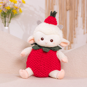 Cuscini da bambino e da bambina adorabili con <span class=keywords><strong>la</strong></span> pelle di HECION piccola fragola di agnello in peluche cuscini regalo di compleanno - Product Image 6