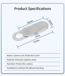 สินค้ามาใหม่ ฝาปิดเว็บแคมแบบเลื่อนป้องกันความเป็นส่วนตัวสำหรับโทรศัพท์มือถือและคอมพิวเตอร์ ทำจากวัสดุแม่เหล็ก ABS สำหรับโปรโมชั่น - Product Image 4