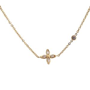 Nouveau design 2025 – Colliers ras-du-cou personnalisés en acier inoxydable plaqué or, anti-ternissement, motif floral pour femme – Vente en gros - Product Image 1