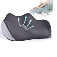 Coussin de siège ergonomique en mousse à mémoire de forme, creux et respirant, orthopédique, pour soulager les douleurs du coccyx, anti-acariens, amovible