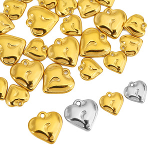 Colgante de Corazón de Acero Inoxidable, Chapado en Oro y Plata, Forma de Amor, Accesorios de Joyería para DIY, Pulseras y Collares, Venta al por Mayor - Product Image 4