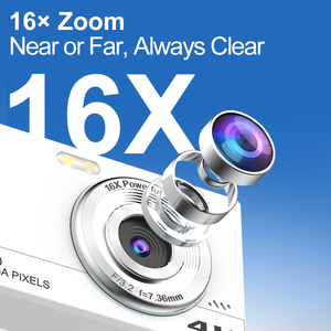 Caméra numérique double haute définition pour selfies, capture 48MP, autofocus intelligent, zoom 16x, lumière LED intégrée, caméra CCD. - Product Image 5