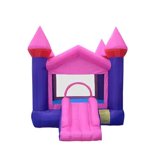 Casa de rebote inflable de princesa para Halloween, casa de rebote moderna barata de Color púrpura y rosa con soplador