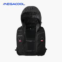 Gilet de randonnée rafraîchissant Megacool Angler, imperméable, avec ventilateurs, respirant, protection UV, léger, fermeture éclair