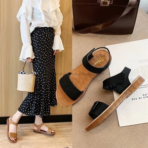 Factory Wholesale Cheap Beef Sandals Flat Student Roman Beach Shoes Soft Soled One-line Women's - Product Image 2
