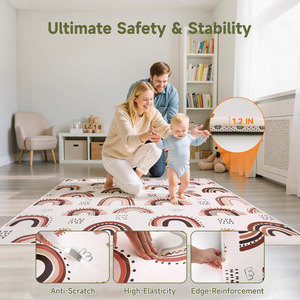 Alfombra de juego personalizada para bebés de 47x47 pulgadas, impermeable, gruesa, antideslizante, para uso doméstico, de 0 a 24 meses, unisex. - Product Image 3