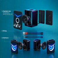 Speaker Mini Gaming 2.1 Saluran G3 CS20 Lampu Warna-warni Speaker Desktop Komputer Bass Independen