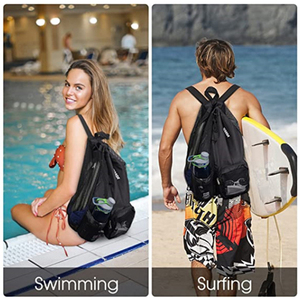Personalizado de alta calidad logotipo impreso impermeable reutilizable mochila estilo poliéster personalizado bolsas con cordón - Product Image 5